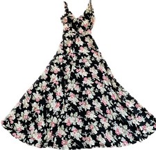 Floral multicolor viscose maxi dress Sz s