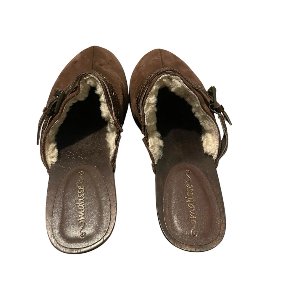 vintage suede sherpa lined matisse sandals size 8 women - Image 3 of 4