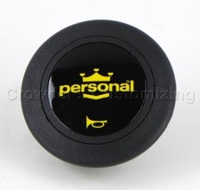 Personal Steering Wheel Horn Button 2 Contacts Black W Yellow Logo 4841.02.0323