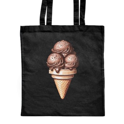 'Chocolate Ice Cream Cone' Classic Black Tote Shopper Tasche (ZB00030908)