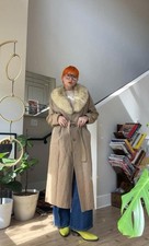 VTG 70s Wool Coat with Faux Fur Collar