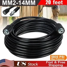 ❤️ High Pressure Washer Hose 20ft 5800PSI M22-14mm Power Washer Extension Hose