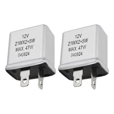 eMagTech 2pcs 2-Pin Indicator Flasher Relay 21WX2+5W Replacement Part SFB114... 