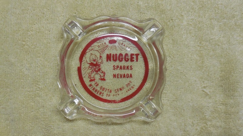 Dick Graves Nugget Sparks Nevada Casino Glass ashtray