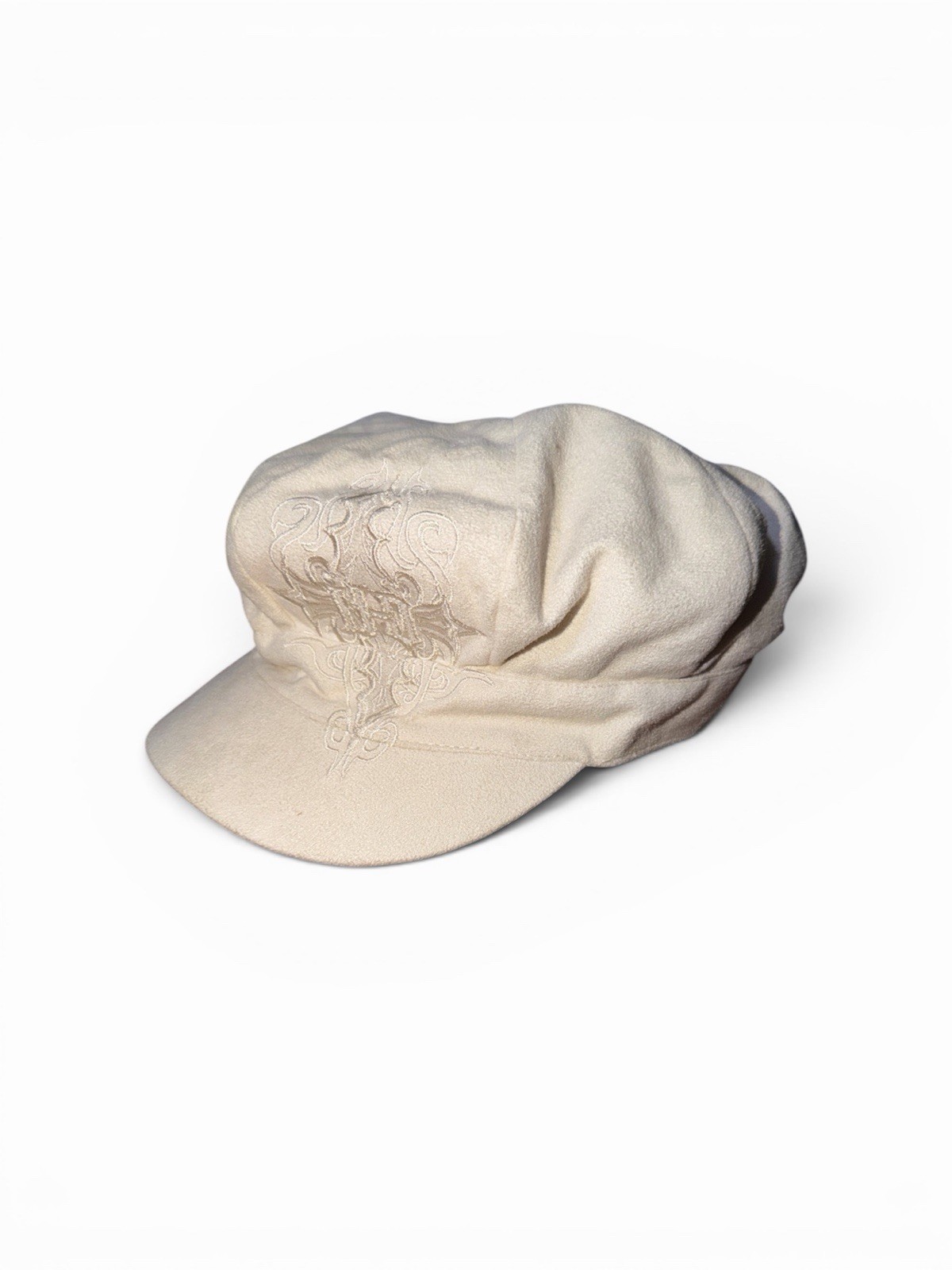Harley Davidson Women’s Newsboy Hat Cream Embroidered Biker Cap Size Small image 4