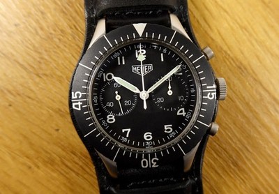 HEUER 43 mm 1550 SG Bundeswehr Flyback Chronograph LUMINOVA EULIT Band NEU