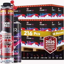 Mega Spray Foam Insulation Kit 216 Pcs (18 Boxes x 12 Pcs) Expanding Sealant