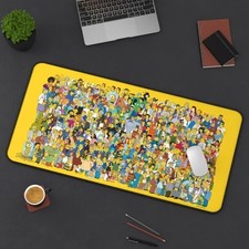 The Simpsons All Characters Desk Mat Mouse Pad - Premium Stitched Edges