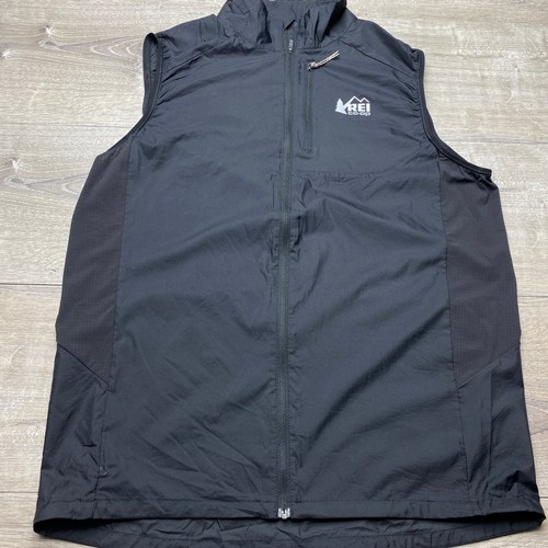 REI Vest Swiftland Mens Medium Black Nylon Spandex Running Hiking 23413-F23