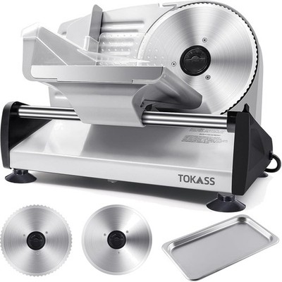 Elektrischer Allzweck-Schneider 200 Watt, Edelstahl, Verstellbarer Lebensmitt...