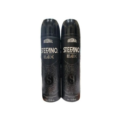 STEFANO BLACK Aerosol Deodorant FOR MEN 159ml each (2 PACK)