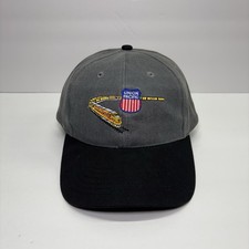 Vintage Union Pacific Train Embroidered Snapback Hat Locomotive Black Gray