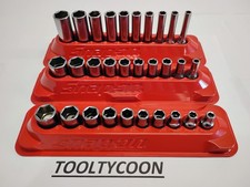 Snap-on Tools Usa New 14 Drive Shallow Mid Deep Sae Socket Set Lot Chrome