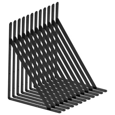 18x12in Steel Mounting Bracket 160lb 12Pcs Triangular Shelf Black Floating