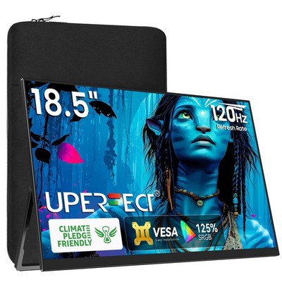 UPERFECT 18,5 Zoll Tragbarer Monitor 1920*1080 FHD HDMI 2*USB C IPS Display VESA