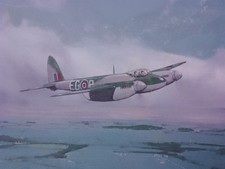 Original painting, aviation art aeroplane 'De Havilland Mosquito' Not  print