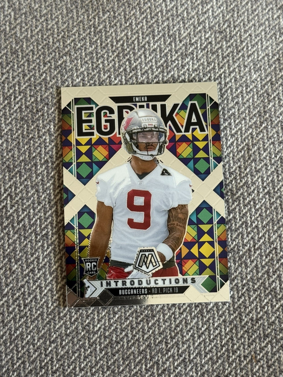 2025 Mosaic Emeka Egbuka Introductions RC Silver Prizm #1 Buccaneers