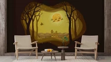 3D Christmas Paper Cutout Illustration Wall Murals Wallpaper Murals Wall Sticker