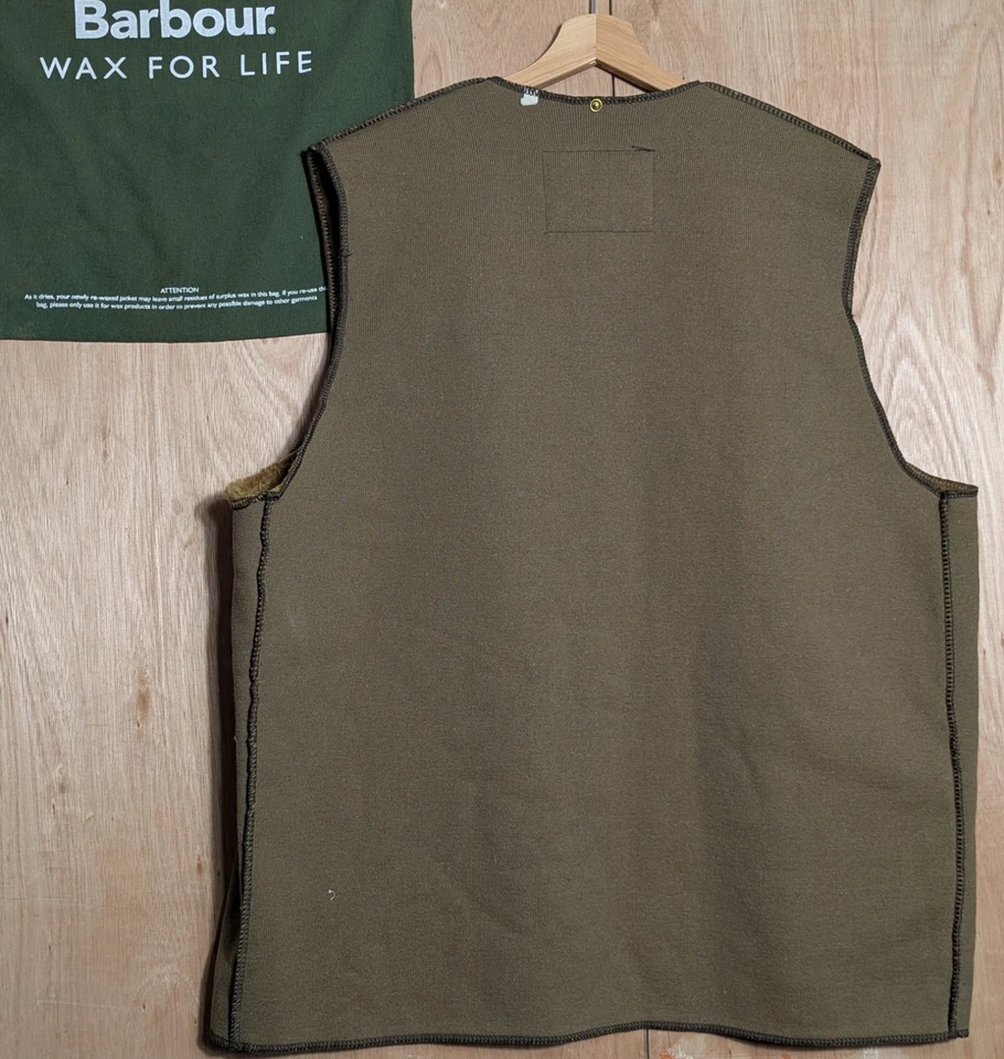 Barbour A295 Pile Lining Waistcoat Brown Size 36 in Chest Liner Vintage, photo 2 of 4