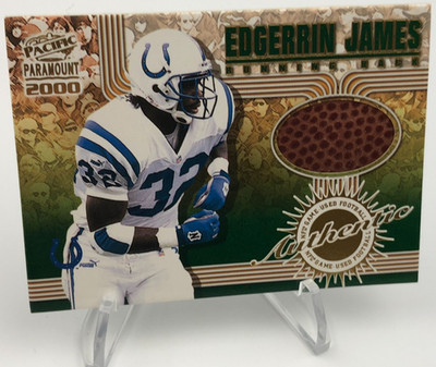 EDGERRIN JAMES Game Used Football Relic Card 2000 Pacific Paramount COLTS HOF