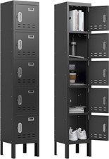 Metal Storage Locker W/ Lock Card Slot Locker Secure Lockable Door Steel