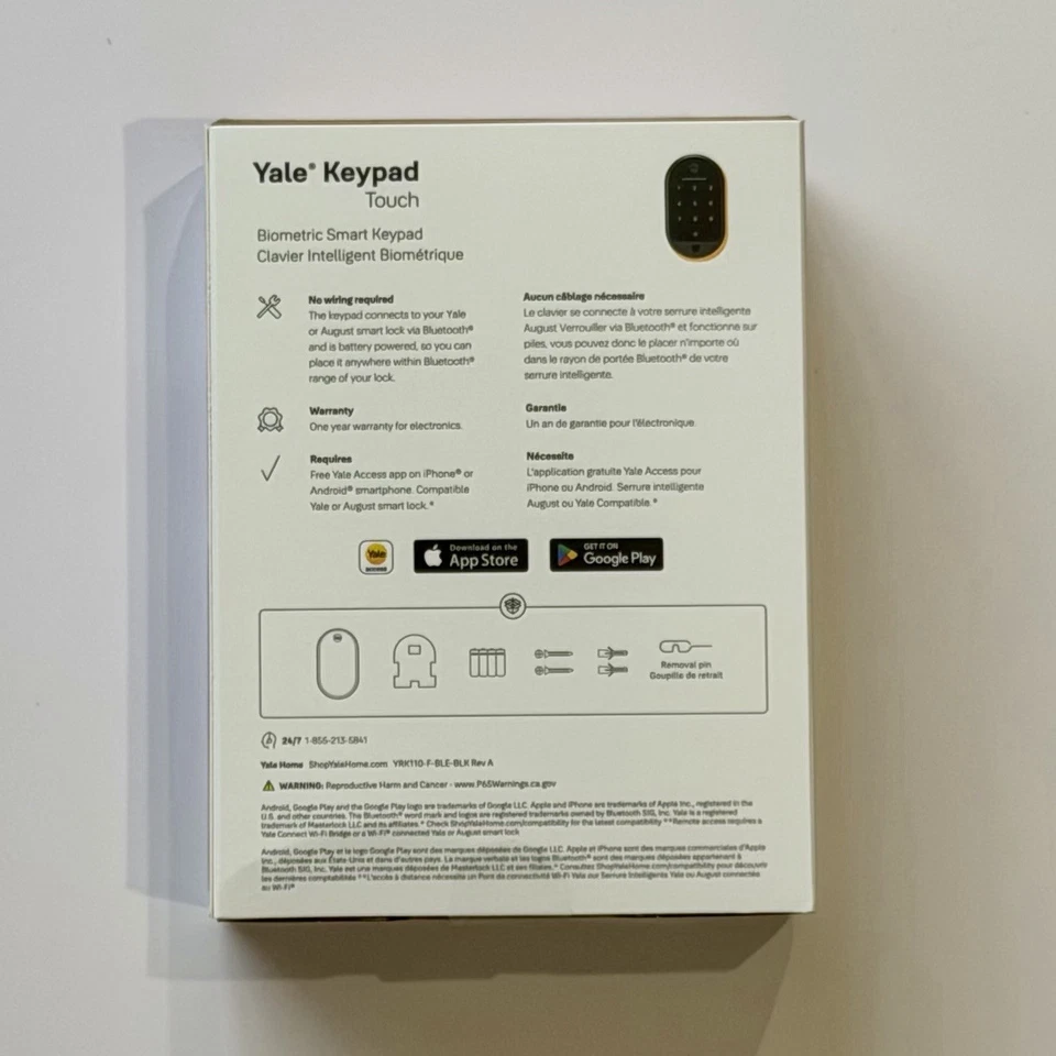 NUEVO Teclado Yale Cerradura de Puerta Táctil, Entrada Sin Llave, Código Pin Huella Dactilar Foto 2 de 4