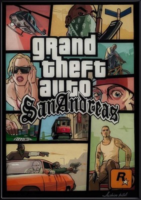 Gta San Andreas Gaming Poster | Matte Canvas Print   Multiple Sizes