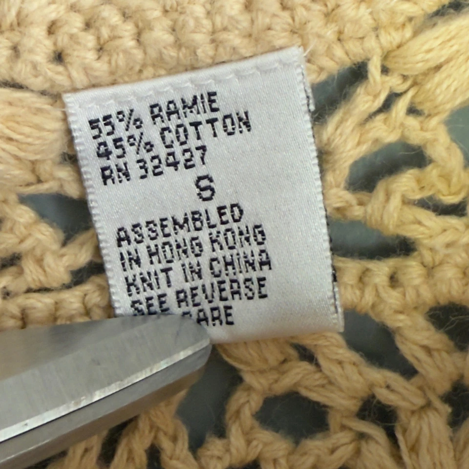 Crochet floral tunic sweater dress S vintage hand knit boho lagenlook cottagecor - Image 4 of 4