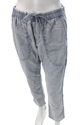 Splendid Women Jogger Pants Light Blue Cotton Drawstring Bohemian Size XS