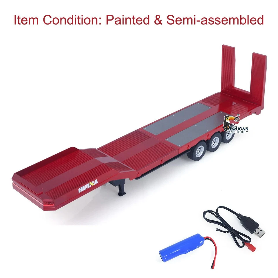 Plastic Semi Trailer Flatbed 1502 For 1/18 Tractor Truck HUINA 1501 Upgrade Part - Image 2 of 4