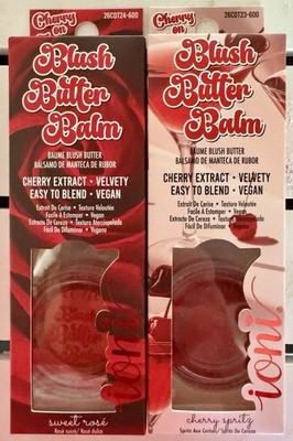 NEW lot/2 ioni BLUSH BUTTER BALMS Cherry Extract, Vegan, Velvety, Blendable