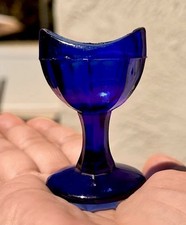 Vintage Cobalt Blue Glass Eye Wash Cup Apothecary Ocular Care Approx 2.5&rdquo;H