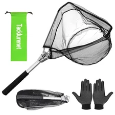 Folding Kayak Fishing Net with Aluminum Alloy Frame 20inch silver