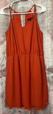 BANANA REPUBLIC Sundress Short Length 10 Spaghetti Strap Red Side Pockets Lined