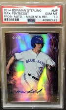 Max Pentecost 2014 Bowman Sterling #BSPA-MP Purple Autograph /99 PSA 10