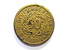 Weimarer Republik  50 Rentenpfennig  1924 A  original !