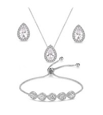 Teardrop Cubic Zirconia Jewelry Set for Women Wedding Prom Bridesmaid Gift ...