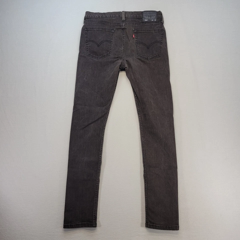 Jeans masculino Levis 519 33x32* preto extremo magro lavagem escura cintura média jeans - Imagem 3 de 4