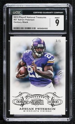 2013 Panini National Treasures Century Black 3/5 Adrian Peterson CGC 9 Mint 1dw