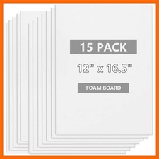 15 Pack White Foam Board 12" x 16.5",3/16" Thick Foam Core Board
