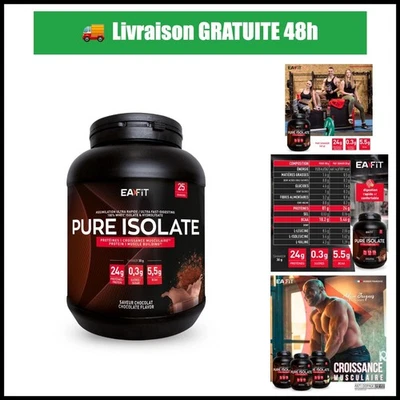 EAFIT Pure Isolate Whey - Chocolat - 750g - Prise de Masse Musculaire - Photo 1/4
