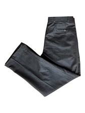 Chaps Ralph Lauren Mens Dress Pants Gray Wool Straight Pleated Trousers 36x31