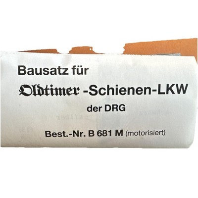 Günther Modellbau B 681M Komplettbausatz Oldtimer - Schienen LKW der DRG