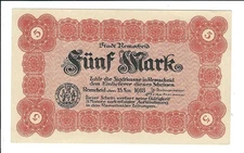 Emergency money - Remscheid - large emergency money of the city of Remscheid - 5 Mark - 1918