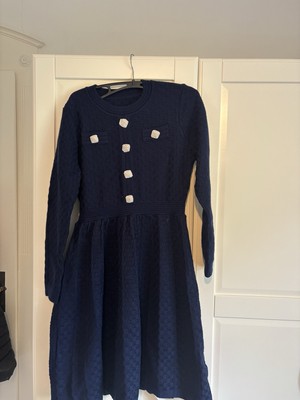 Ungetragenes marineblaues Minikleid mit Korbgeflecht Gr.M