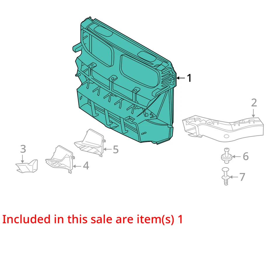 2015-2019 BMW X6 F16 RADIATOR CORE SUPPORT IMPACT BAR & AIR GUIDE SHROUD Foto 3 de 4