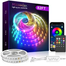 82 ft LED Strip Lights Music Sync Color Changing RGB with Bluetooth APP