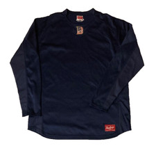 Rawlings Long Sleeve Baseball Practice Jersey Mens Large Navy Blue Base Layer