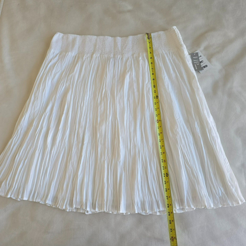 Avenue VIP Plus Size 26/28 White 100% Cotton Broomstick Crinkle Skirt NWT - Picture 12 of 13