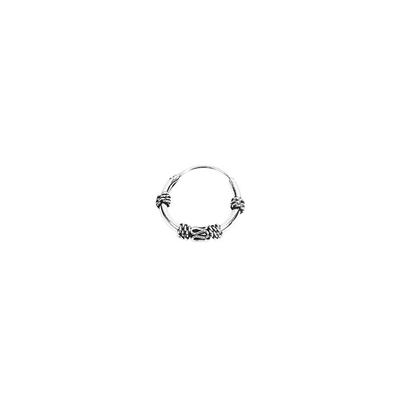 NKlaus Argento PAIO 925 ARGENTO STERLINGO Orecchini a cerchio Bali celtici con elementi neri 13mm 7105